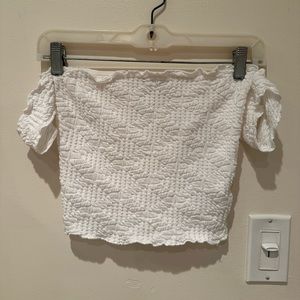 Textured off the shoulder top